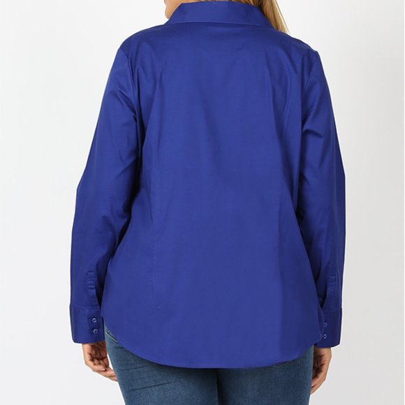 Plus Size Buttoned Dress Shirt Classic Design for office and formal occasions - Picture 4 of 4